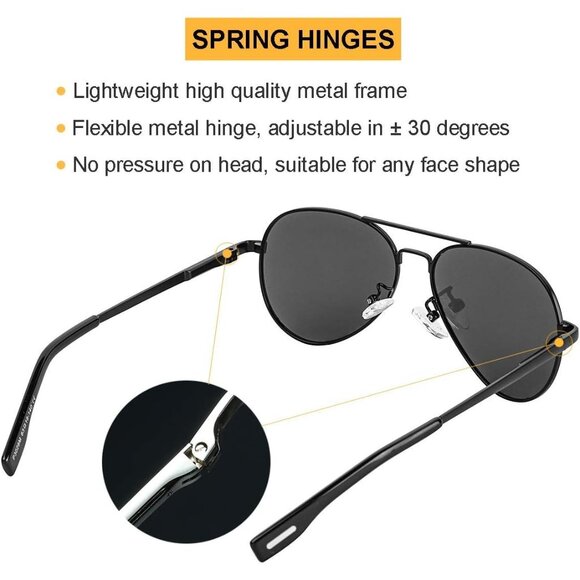 Small Aviator Sunglasses Unisex UV Protection Polarized 52MM Feathers - Picture 5 of 7